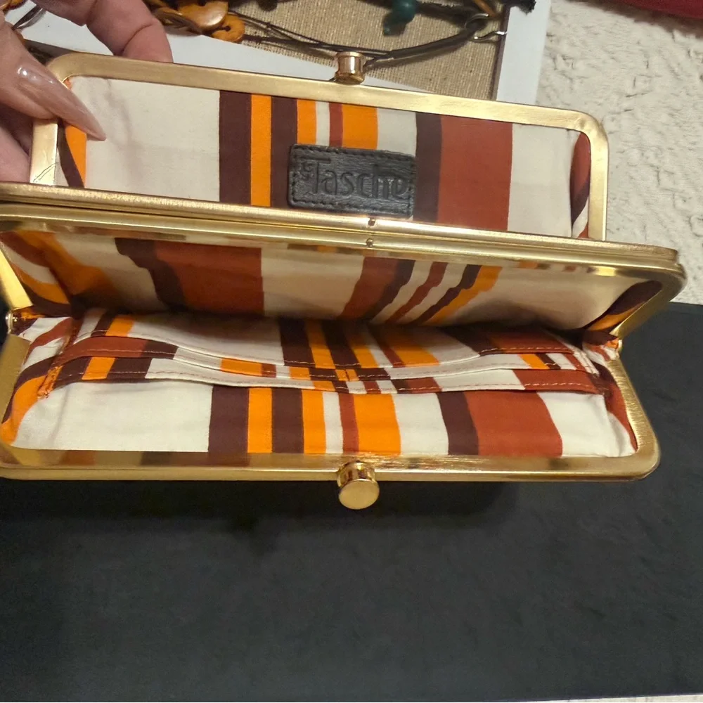 Tasche Burnt Orange Leather Clutch